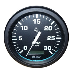 Faria Heavy-Duty Black 4" Tachometer w/Hourmeter (3000 RPM) (Diesel) (Mag Pick-Up) [TD9205]