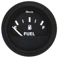 Faria 2" Heavy-Duty Fuel Level Gauge - Black w/Black Bezel [23000]