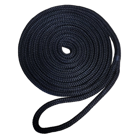 Robline Premium Nylon Double Braid Dock Line - 1/2" x 25 - Black [7181935]