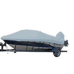 Carver Performance Poly-Guard Styled-to-Fit Boat Cover f/21.5 V-Hull Runabout Boats w/Windshield  Hand/Bow Rails - Grey [77021P-10]