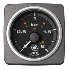 Veratron 52 MM (2-1/16") AcquaLink Boost Pressure Gauge 2 Bar/30 PSI - Black Dial  Bezel [A2C59501944]