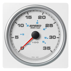 Veratron 4-3/8" (110mm) AcquaLink Speed Over Ground 35 MPH/55 KMH - 12/24V - White Dial  Bezel [A2C1338880001]