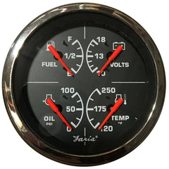 Faria Heavy Duty 4" Multi-Function Gauge w/Fuel, Oil Pressure, Voltmeter  Water Temp [GF0035]