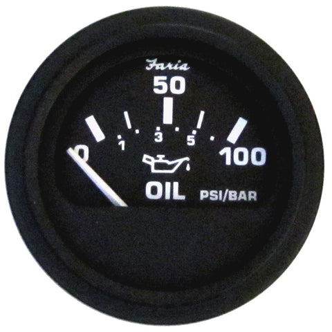 Faria 2" Heavy Duty Oil Pressure Gauge - 100 PSI - Black Dial  SS Bezel [24004]